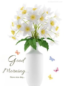 beautiful good morning images flowers bunch vase